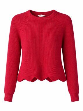 Red knit crew neck sweater
